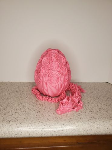 Crystal Dragon with Egg. Designed by Cinderwing3d, Printed in house.