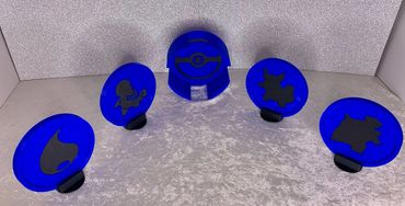 Water themed coaster set with holder and storage box.