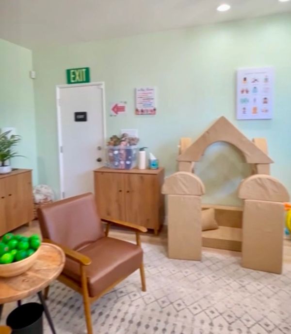 foam castle couch in therapy room