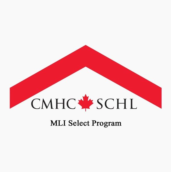 Logo of CMHC SCHL with a red maple leaf and MLI Select Program text.