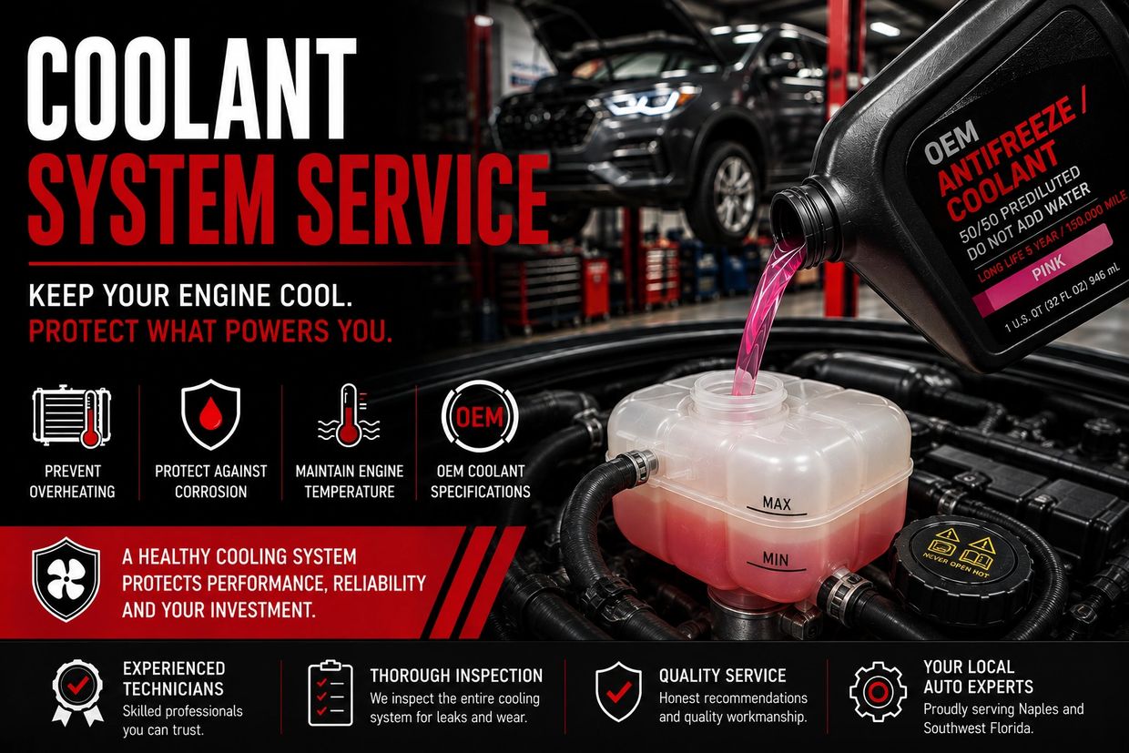 Coolant system service keeps your engine cool and protected.