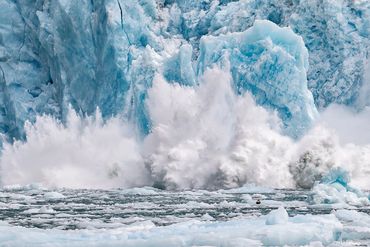 Leconte Glacier calving ice bergs