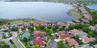 Scenic view of a city and architectural buildings near Pont bridge