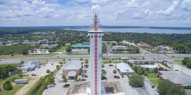 Urban cityscape featuring buildings along the Pont bridge waterfront