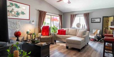 interior real estate photography of family room