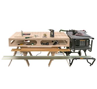 The Paulk compact workbench. These portable workbenches are designed to be lightweight and mobile.