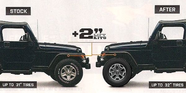 LIFT KITS, Budget Boost, Leveling kit for Jeep Wrangler TJ