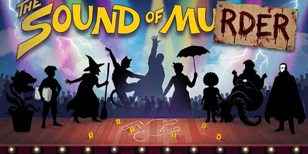 The Sound of Murder poster with shadowy characters and crime scene.