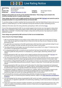 Nocte Digest IARC Live Rating Notice