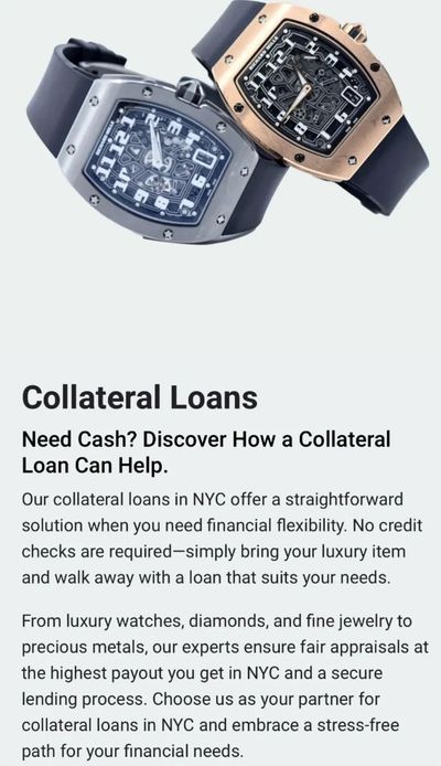We provide multiple  loan options on all your merchandise and goods. Please contact us 4246538512 se