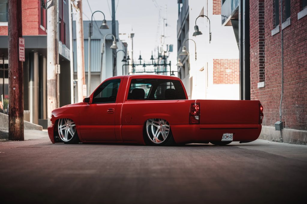 Custom Built Chevrolet Truck on Air Ride photo shoot Queen City Photography Automotive Photographer