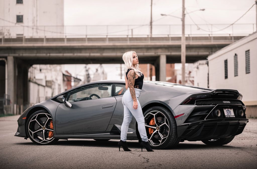 model Lamborghini Huracan Evo photo shoot exotic car Queen City Photography Automotive Photographer