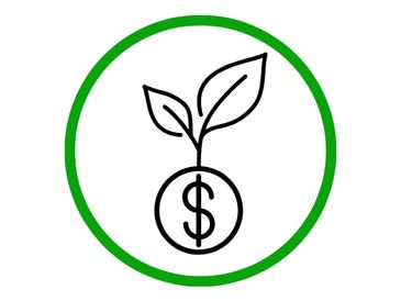 Un signe de $ et des feuilles afin de démontrer les subventions et le financement possible