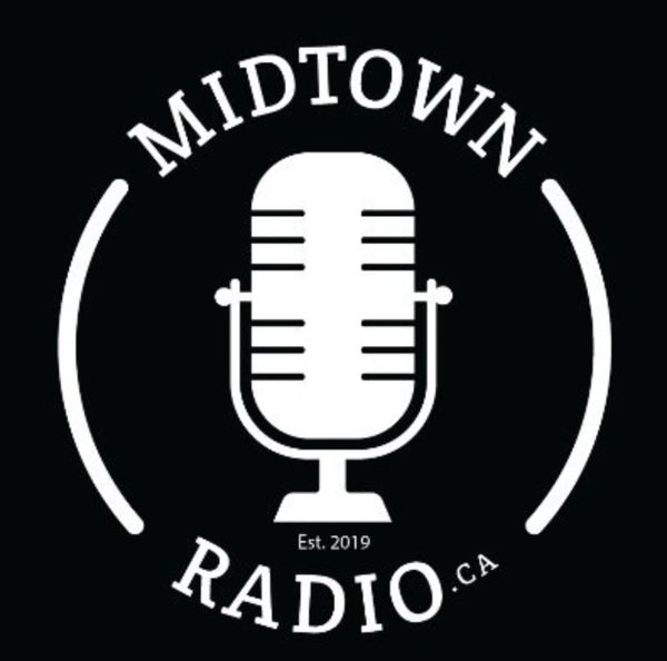 Logo of Midtown Radio featuring a vintage microphone.