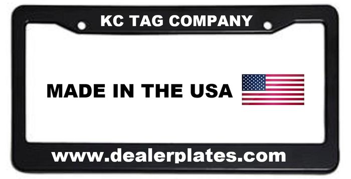 USA Manufacture of Custom 3-D Raised Letter License Plate Frames.

