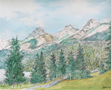 Ink Drawing With Water Colour 8