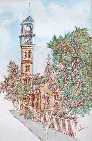 Ink Drawing With Water Colour 11