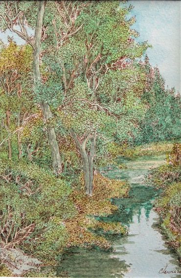 Ink Drawing With Water Colour 14