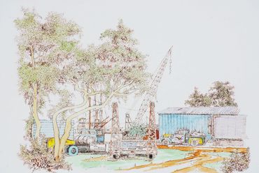 Ink Drawing With Water Colour 16