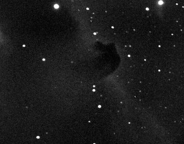 Best known and memorable of the dark nebulas,
1 light-year across, against emission nebula IC 434