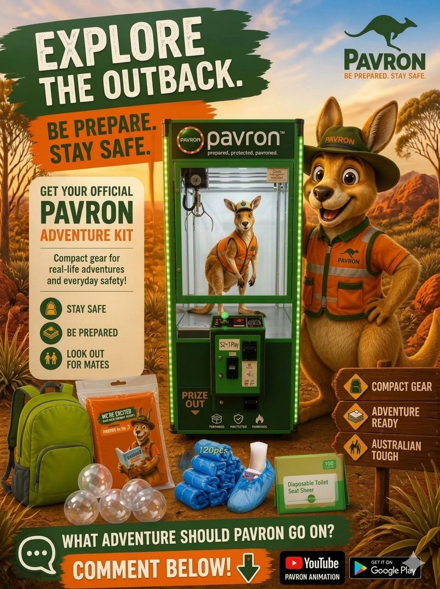 Pavron promotes safe outback adventures with a kit and animation.