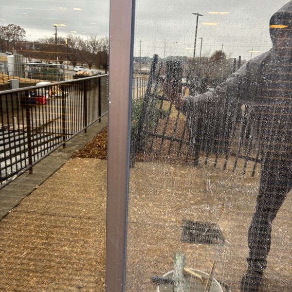 Side by side: Polished and restored clear window to the left. Window Cleaning in Cartersville.