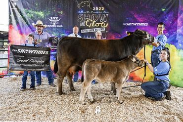 ANTONIO MUNOZ AND JBB KINSEY 9511G
GRAND CHAMPION COW / CALF PAIR  NATIONAL JUNIOR SHOW 2022
