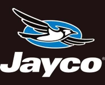 Jayco logo featuring a flying bird over a blue oval.