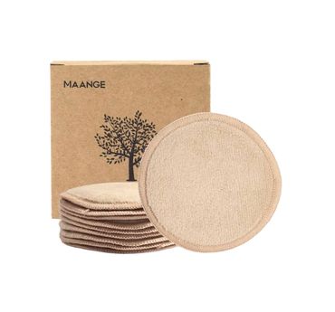 Pads para desmaquillar reusables de una tela suave de bambú. Precio $10.00 la caja de 10 pc.