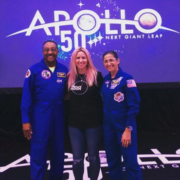 Christina Korp, Winston Scott and Nicole Stott in New York for Apollo 50.