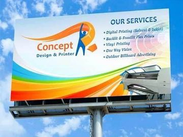 Billboard for Concept Design & Printer listing printing services.