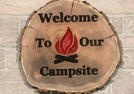 Camping related Signs.
Made from various
