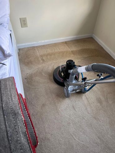 cleaning your carpet with a deep rotary action cleaning