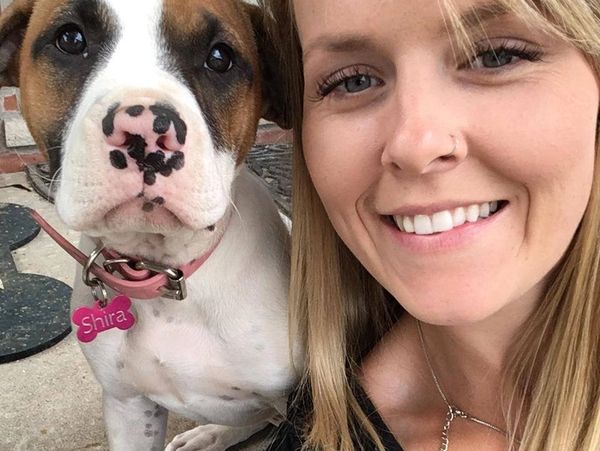 Young girl enjoying a training session with her happy dog at The Dog’s Paw in Delhi, Ontario.