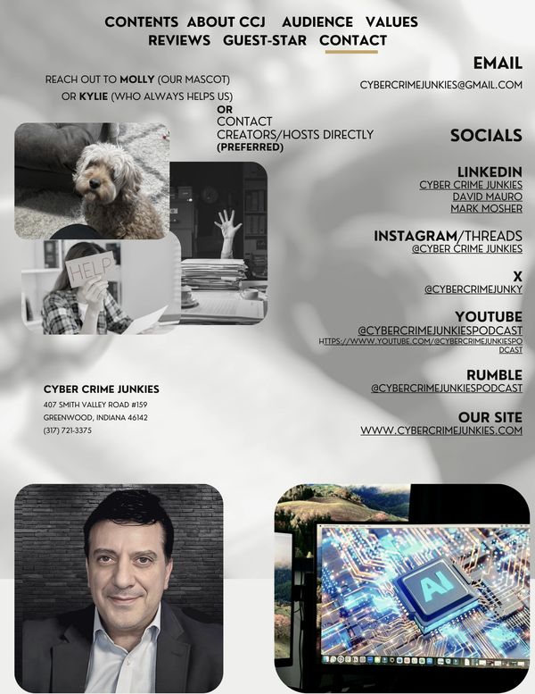 Contact methods to reach out to Cyber Crime Junkies Podcast