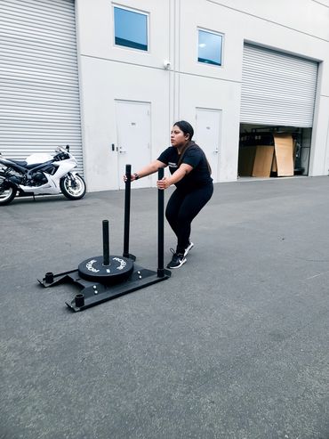 Client, Rosa, putting in some early morning work.