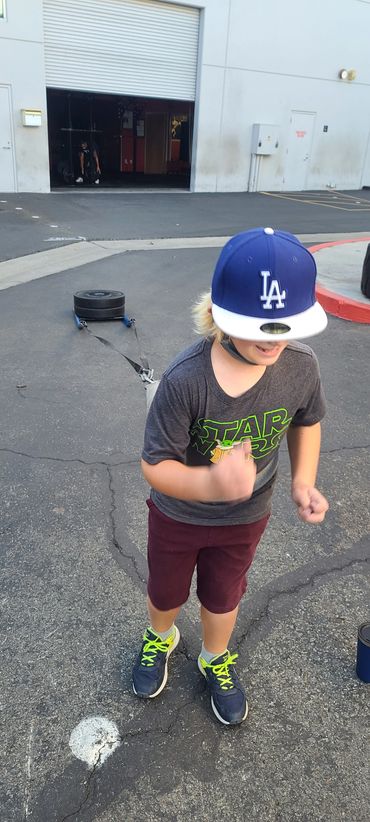 My son (7 y/o) trying to outperform some of the clients.