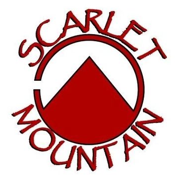 Scarlet Mountain logo featuring a red mountain inside a circle with stylized text.