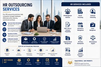 Business team discussing HR outsourcing services to improve efficiency and compliance.