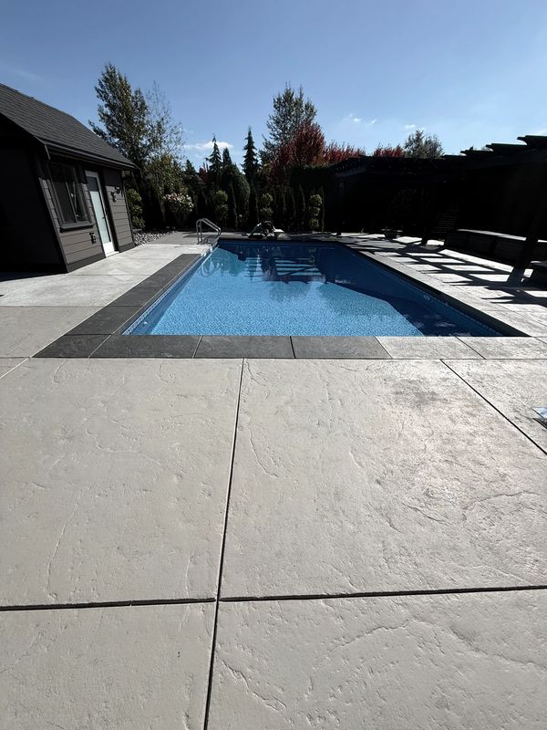 Decorative concrete staining for a residential floor in Surrey BC
