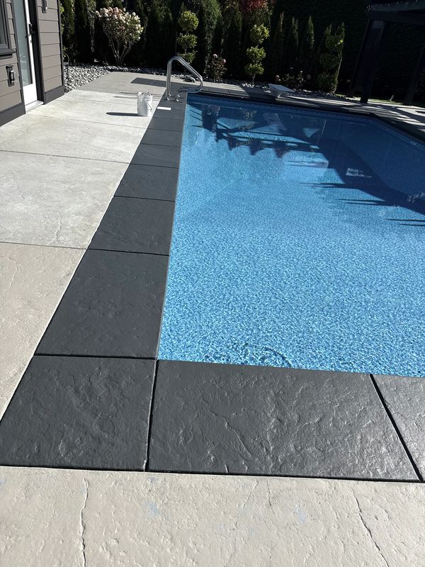 Decorative stained concrete flooring in Langley BC