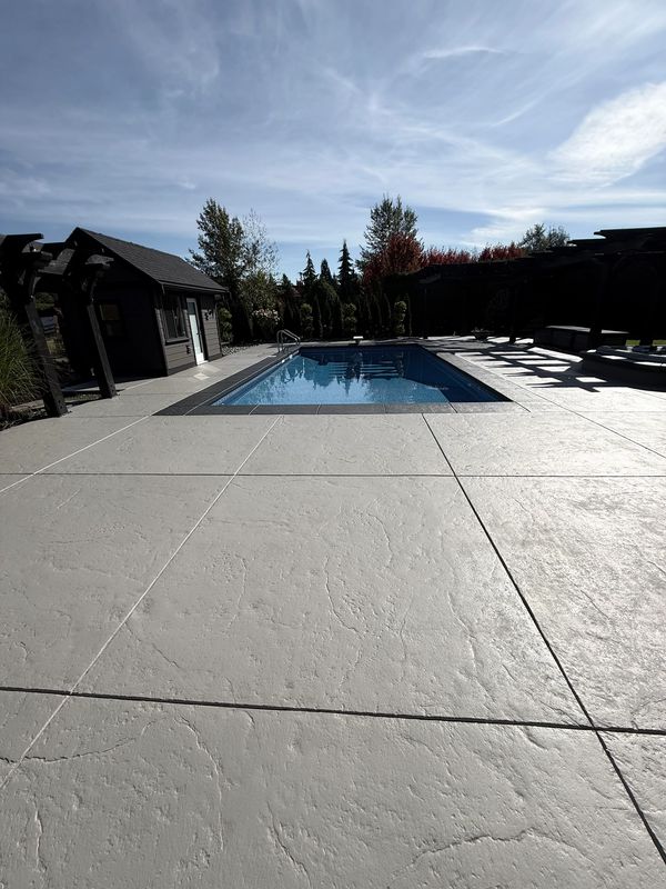 Stained concrete flooring installation in Abbotsford BC