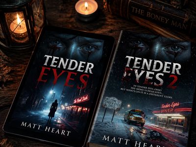 Two eerie book covers titled Tender Eyes and Tender Eyes 2 by Matt Heart.
