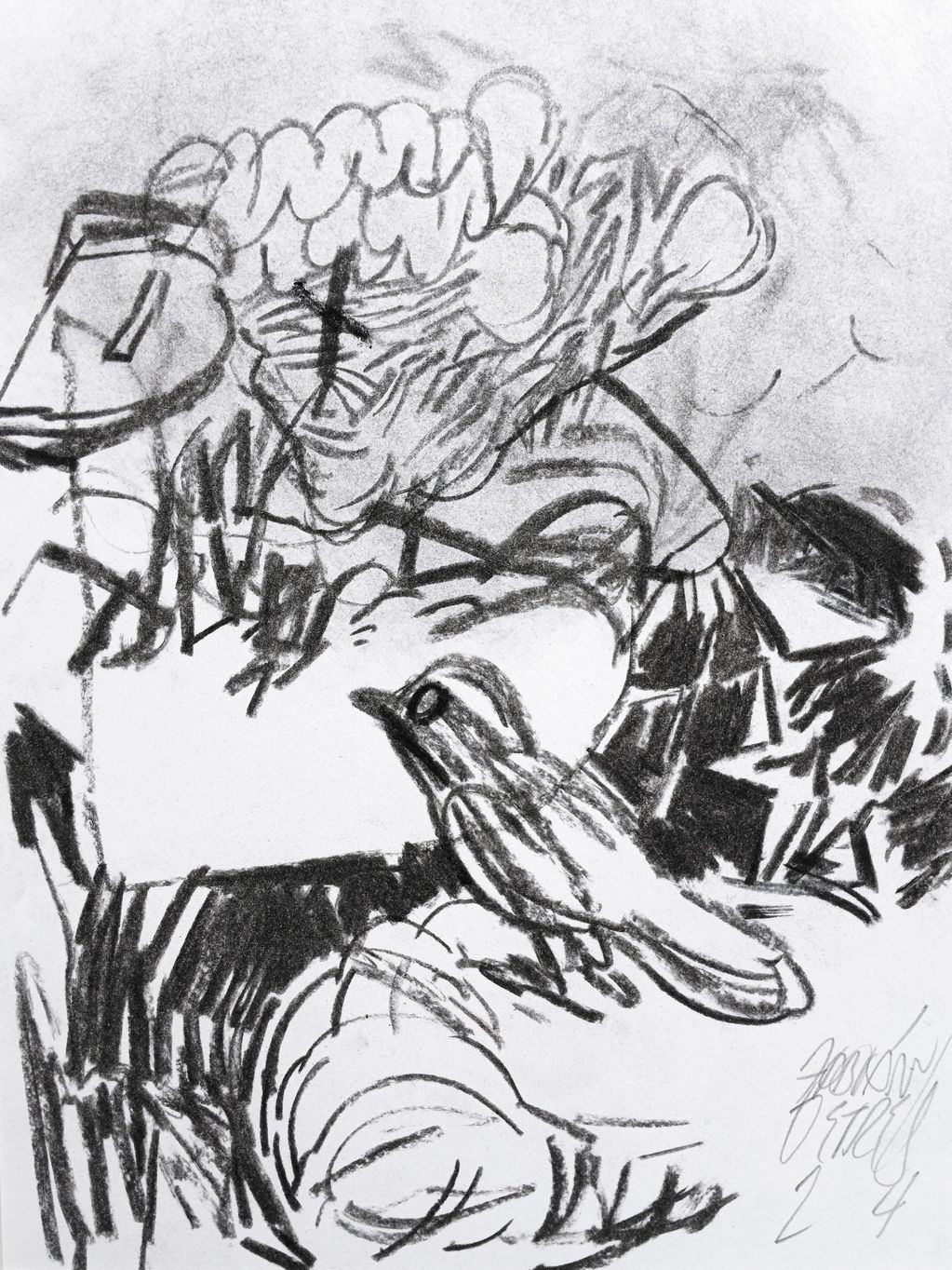 CAOS PRIMIGENIO
charcoal on paper, 11 X 14 in, 2026