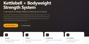Kettlebell and bodyweight strength training system overview.