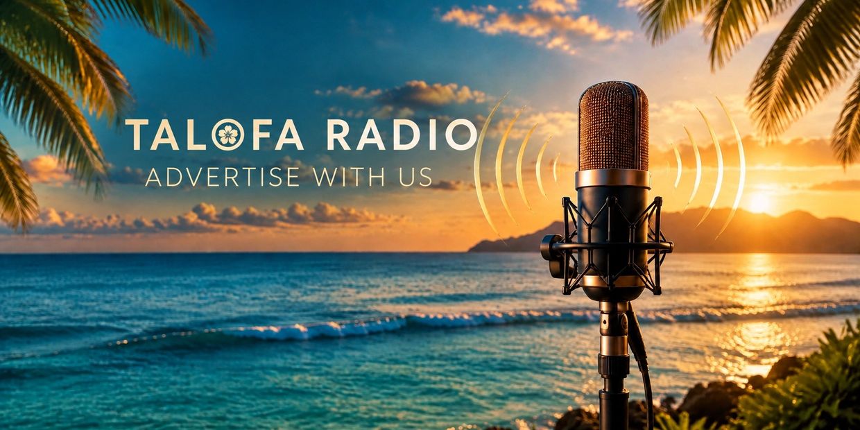Talofa Radio promoting advertising at sunset beach.