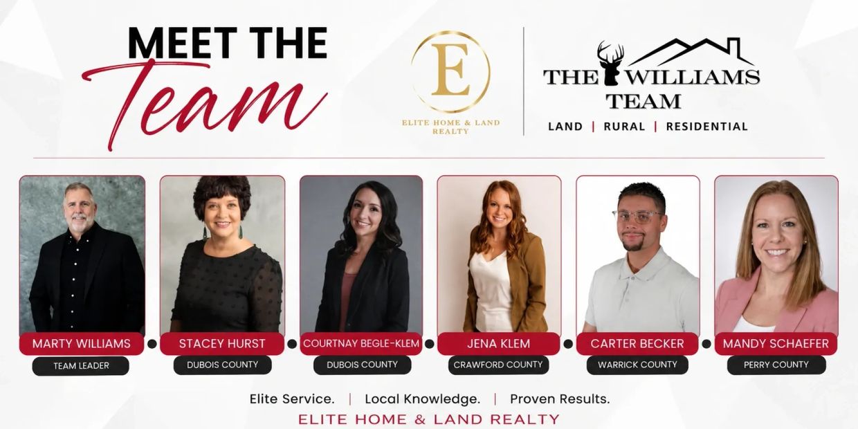 Meet the Williams Team from Elite Home & Land Realty, specializing in land, rural, and residential properties.
