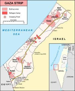 Location of Gaza Strip