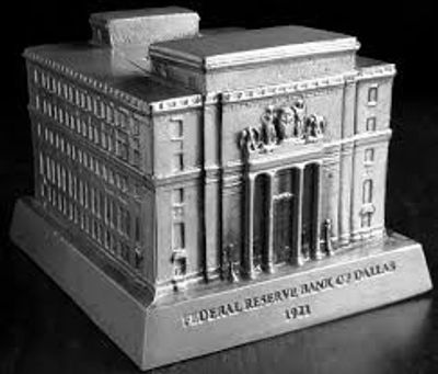 Model of the Federal Reserve Bank of Dallas building.
