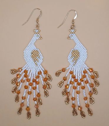 White and Gold Peacocks